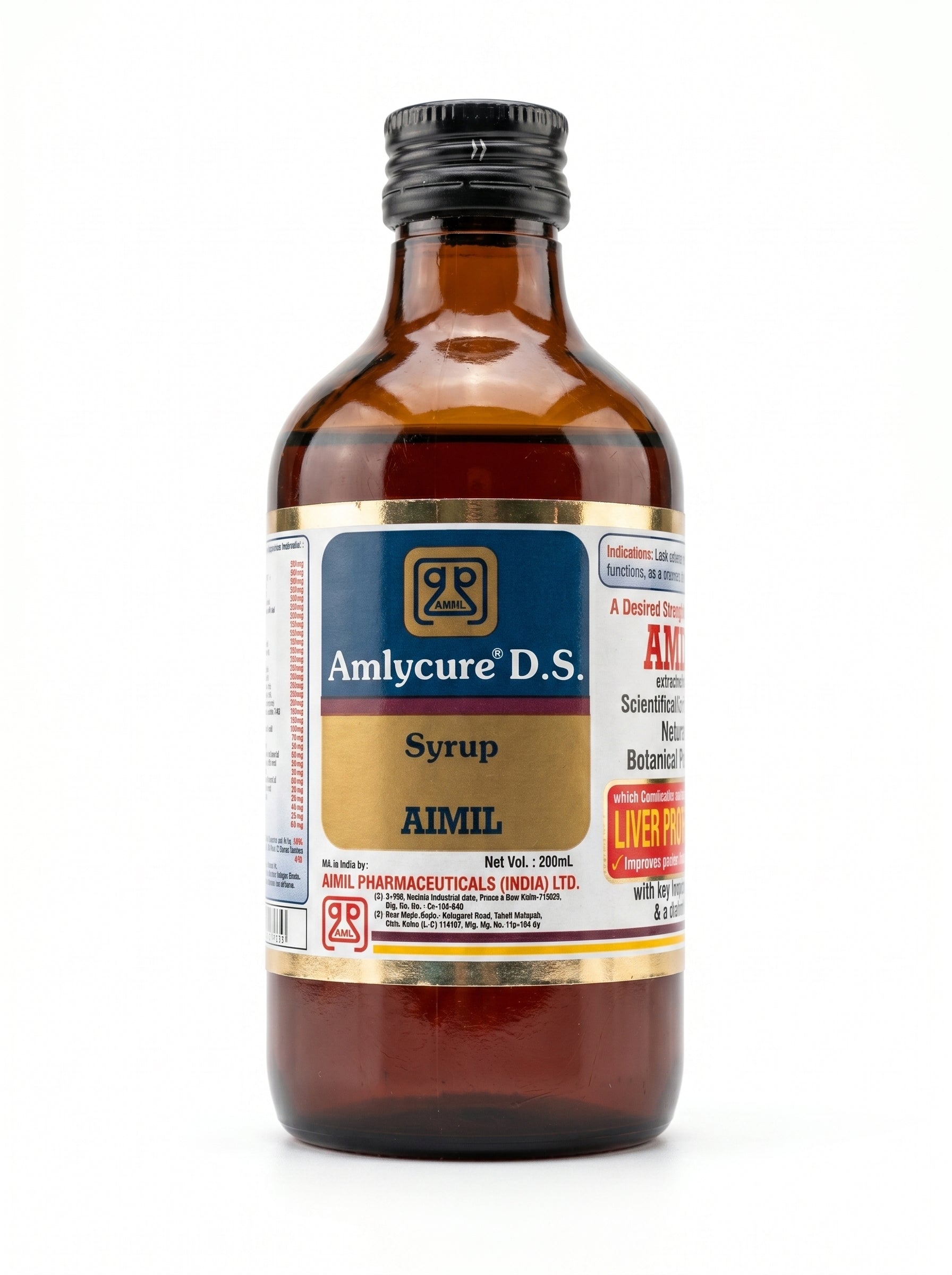 Aimil Amlycure D.S. Syrup for Liver Health & Digestion Support | Ayurvedic Herbal Liver Tonic